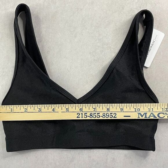 WeWoreWhat Womens Sports Bra Size XS Black Metallic V Neck Activewear NEW! - Picture 8 of 10